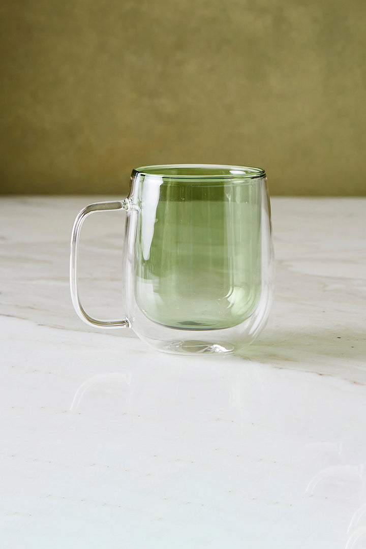 MUG DOBLE VIDRIO GREEN 370 ML