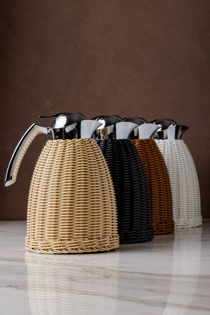 JARRA TÉRMICA DE RATTAN OFF WHITE 1 L