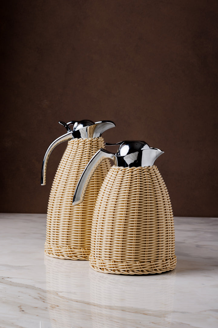 JARRA TÉRMICA DE RATTAN BEIGE 2 L
