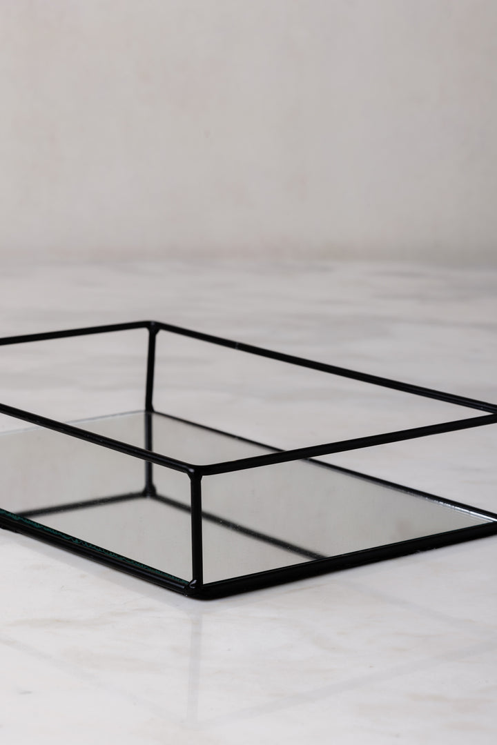 BANDEJA ESPEJO & HIERRO BLACK RECTANGULAR X 2