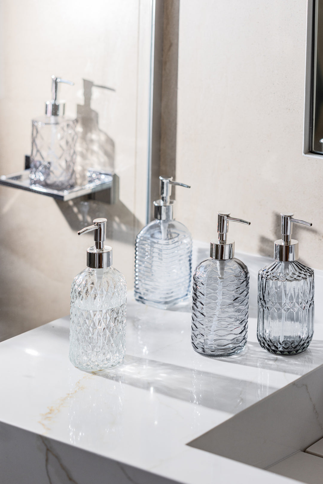 DISPENSER DE JABON TRAMADO GRAY 420ML