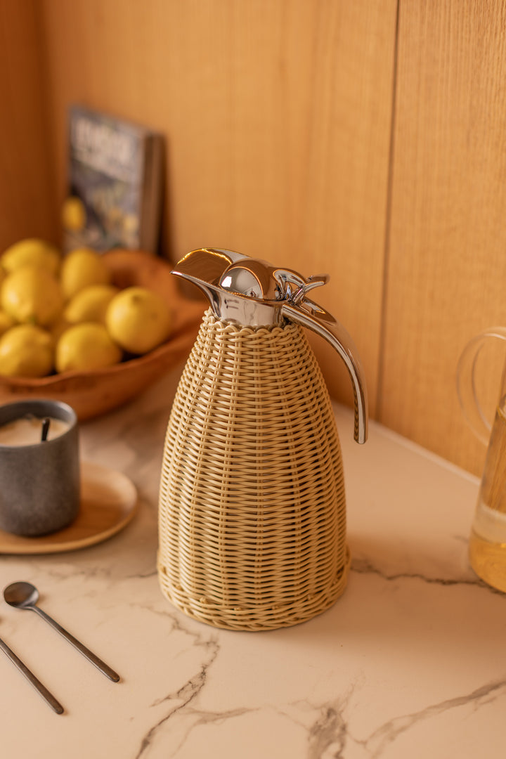 JARRA TÉRMICA DE RATTAN BEIGE 2 L