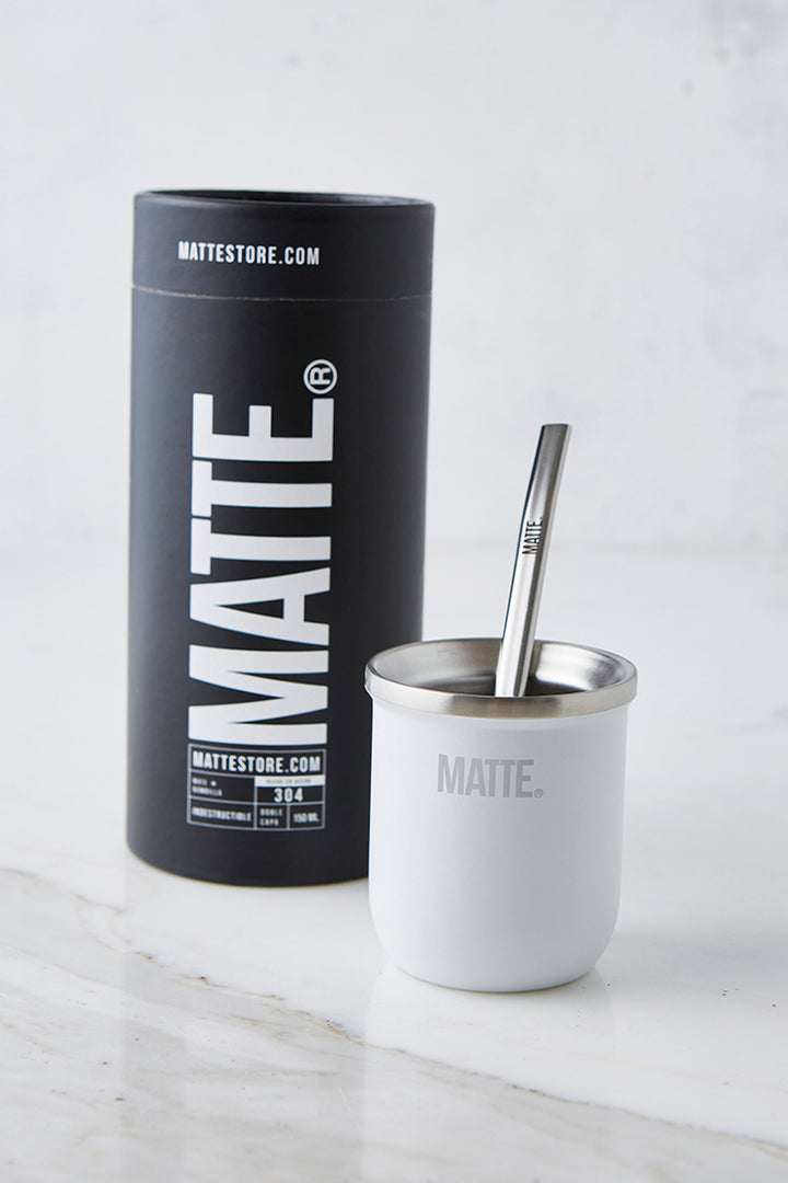 Mate White Con Bombilla