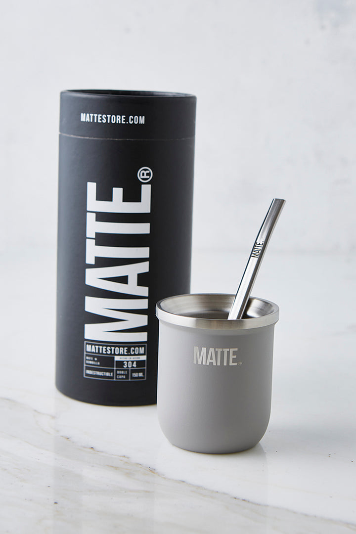 Mate Gray Con Bombilla