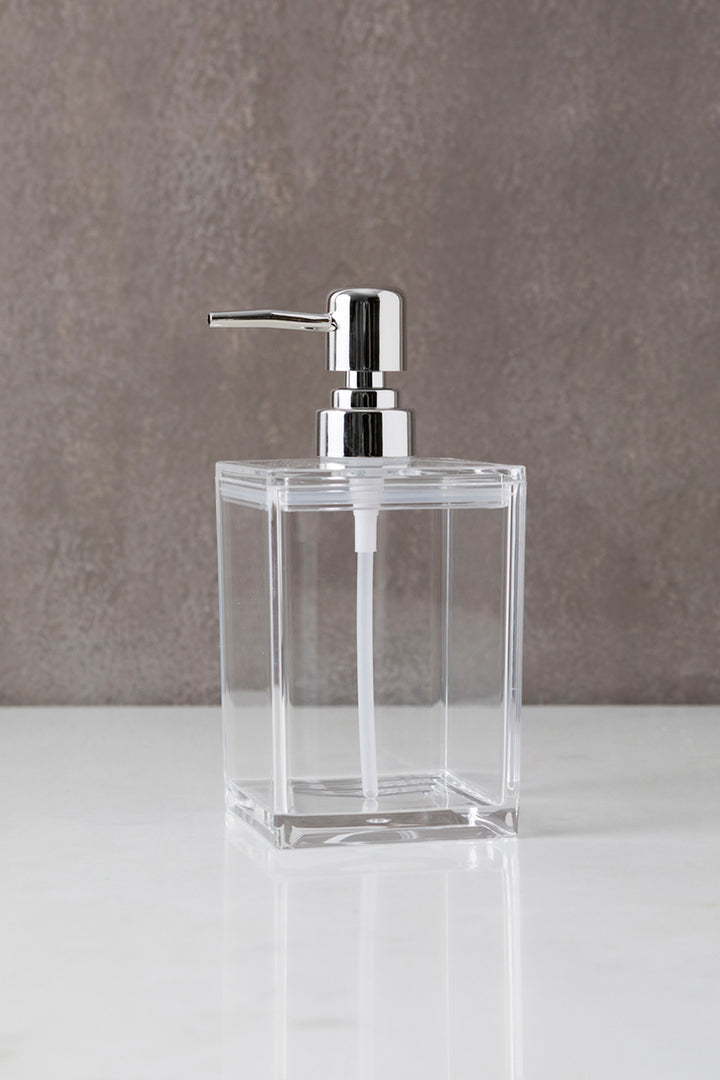 DISPENSER DE JABÓN CLEAR CUADRADO 500ML