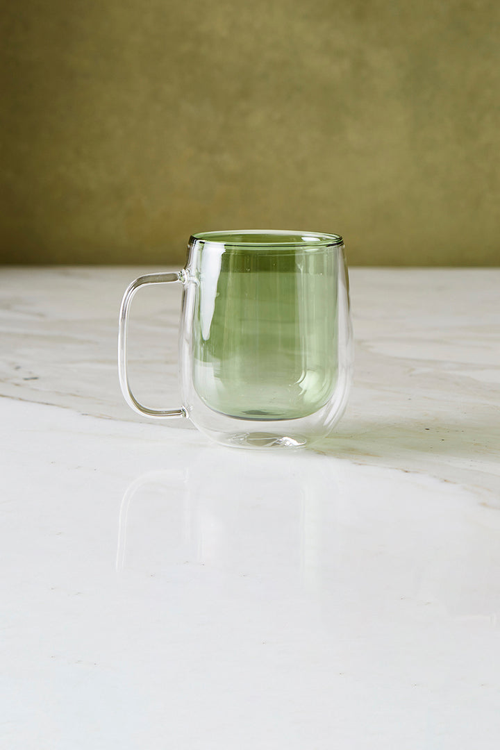 MUG DOBLE VIDRIO GREEN 250 ML