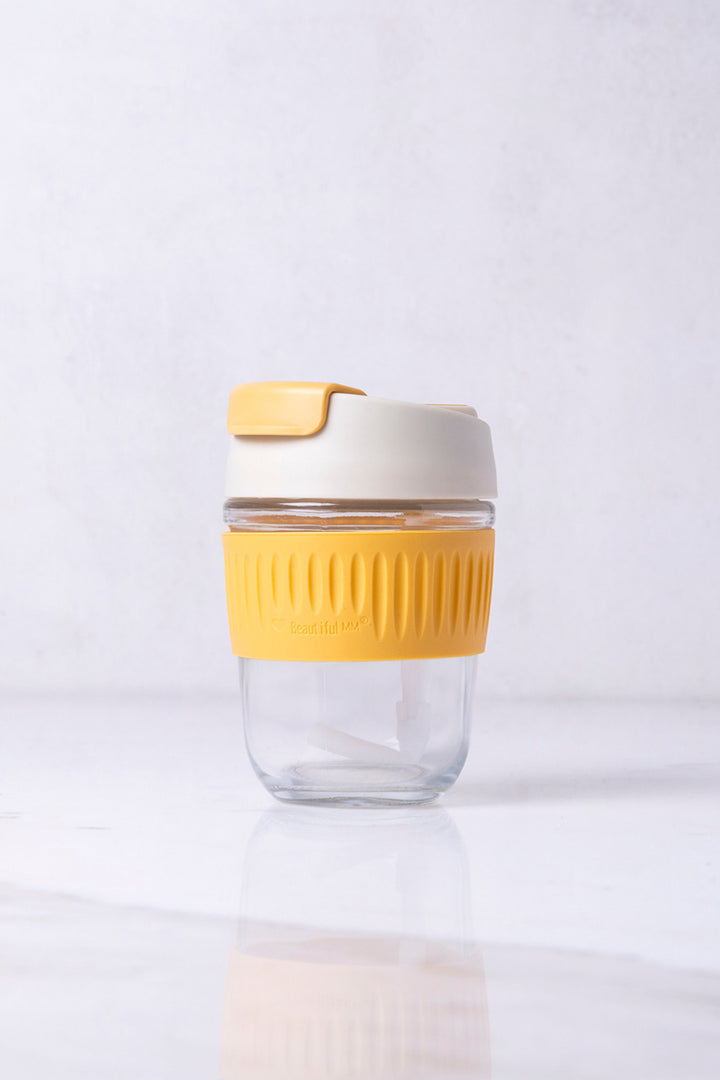 VASO VIDRIO & SILICONA YELLOW 350ML