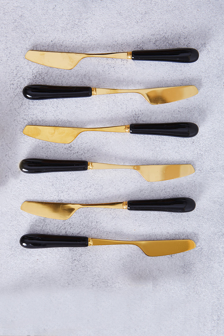 Cuchillo De Postre Gold & Black X 6