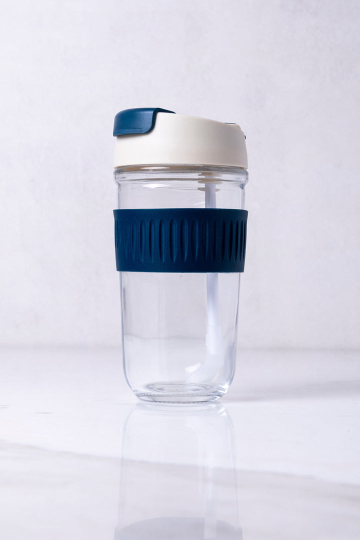 VASO VIDRIO & SILICONA BLUE 550ML