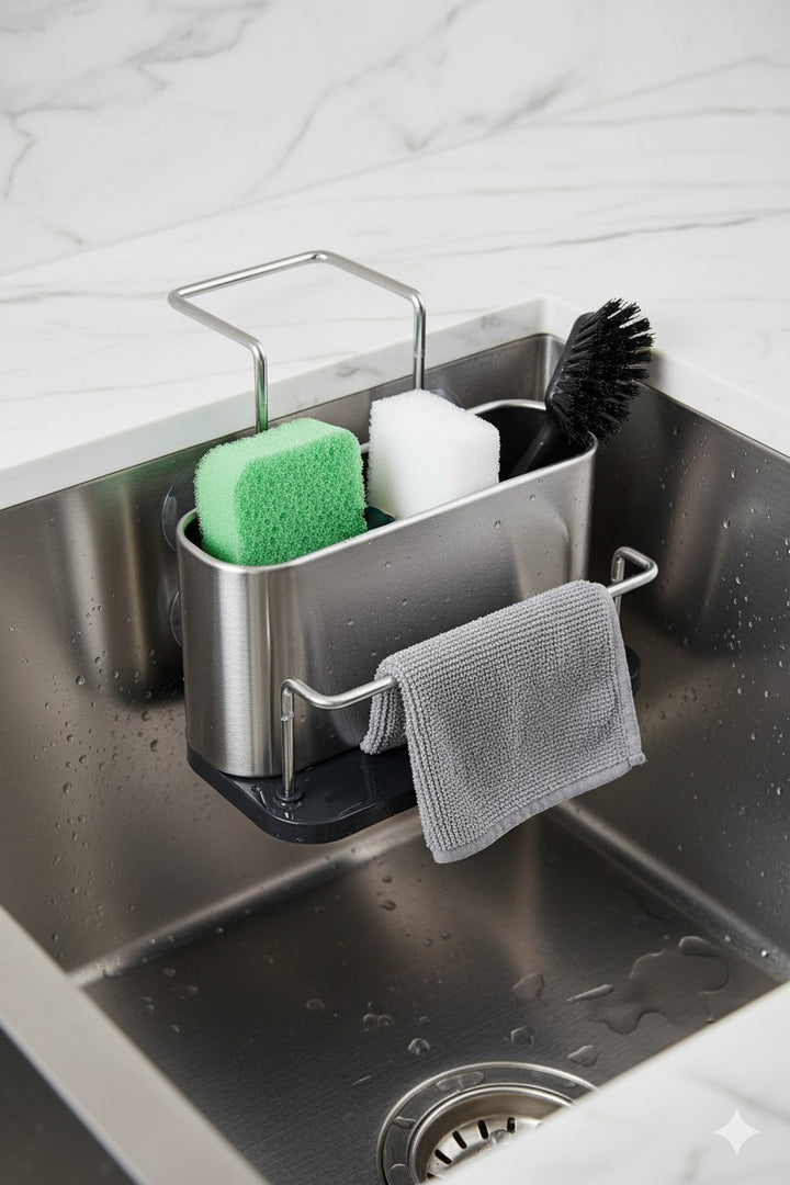 ORGANIZADOR ESCURRIDOR ACERO CON SOPORTE
