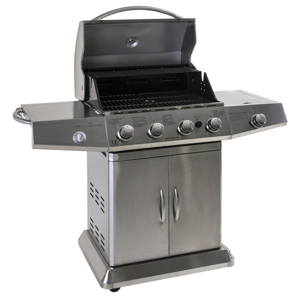 PARRILLA BBQ ARGENTA A GAS DE ACERO INOXIDABLE 132 x 58 x 110 CM