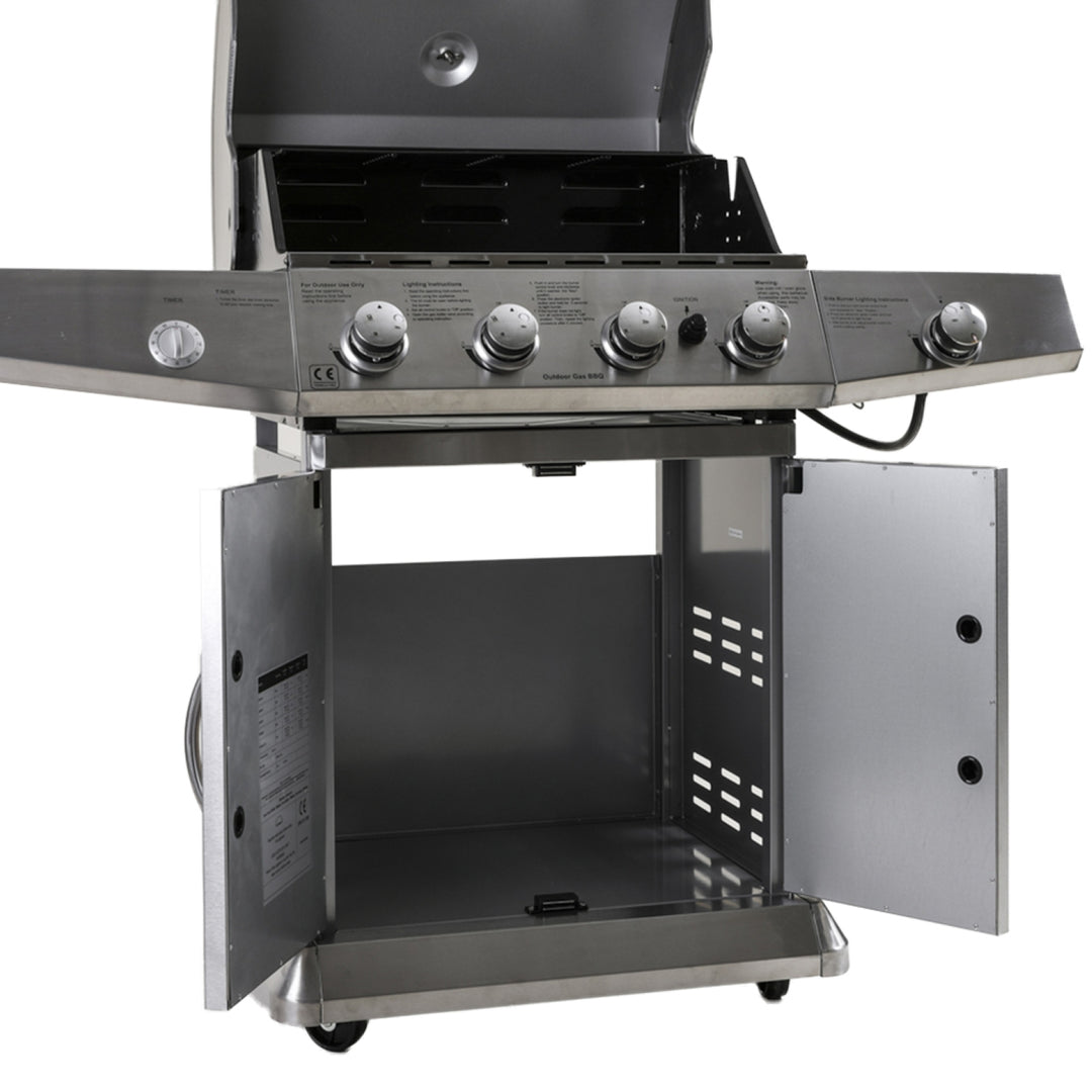 PARRILLA BBQ ARGENTA A GAS DE ACERO INOXIDABLE 132 x 58 x 110 CM