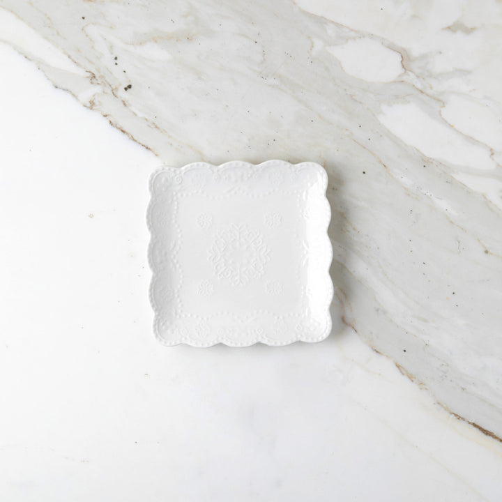 BANDEJA CERAMICA RECTANGULAR WHITE 21 CM